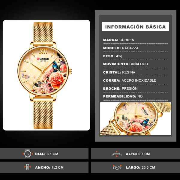 Reloj curren 9060 análogo – dorado - Imagen 6