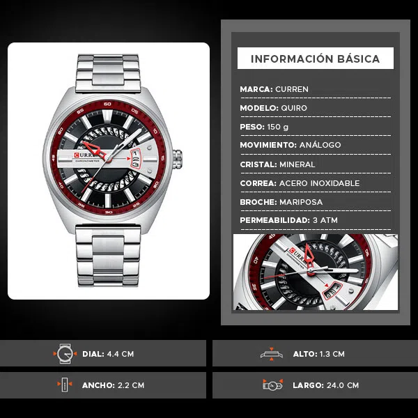 Reloj curren 8403 análogo – plateado - Imagen 2