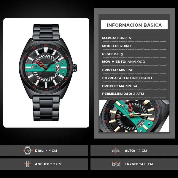 Reloj curren 8403 análogo – negro - Imagen 7