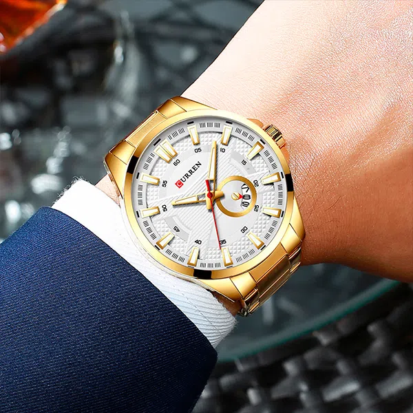Reloj curren 8372 análogo – dorado - Imagen 3