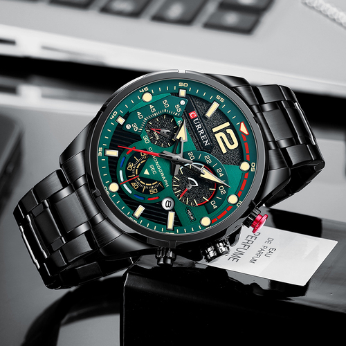 Reloj curren 8395 análogo - negro verde - Imagen 3