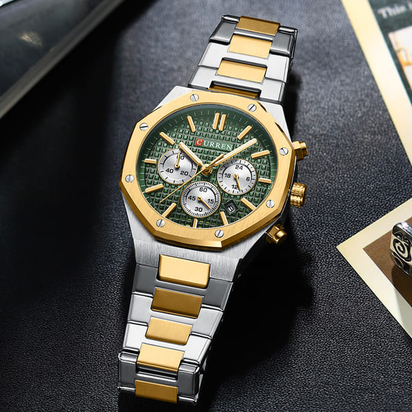 Reloj curren 8440 análogo – plateado/verde - Imagen 3