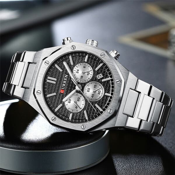 Reloj curren 8440 análogo – plateado/negro - Imagen 3