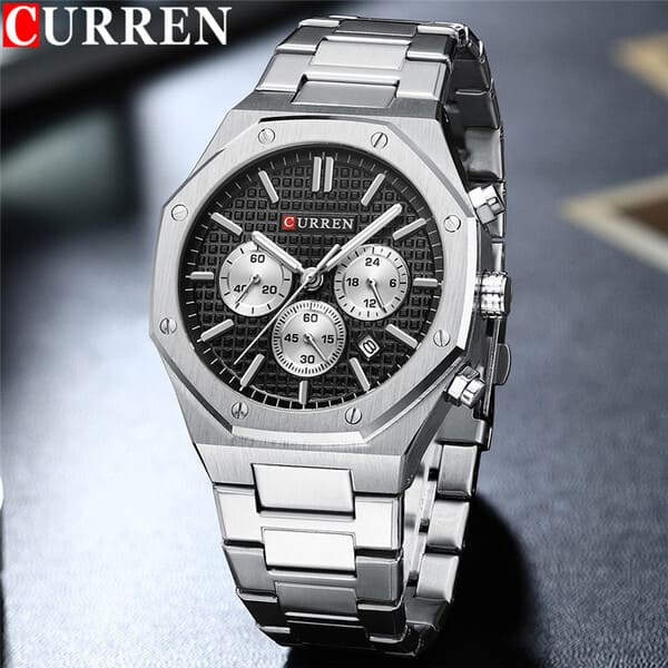 Reloj curren 8440 análogo – plateado/negro - Imagen 4