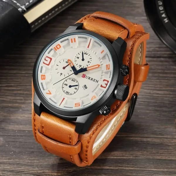 Reloj curren 8225 análogo - café/blanco - Imagen 3