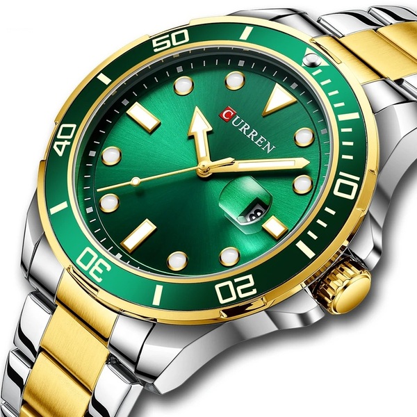 Reloj curren 8388 análogo – plateado/verde 🔥🏷️ - Imagen 2