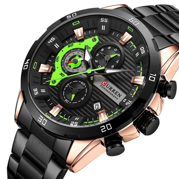 Reloj curren 8402 análogo – negro/verde - Imagen 2