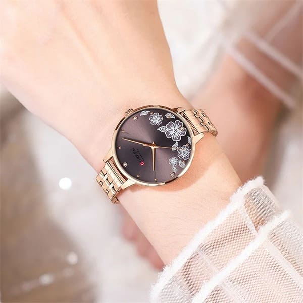 Reloj curren 9068 análogo – dorado café - Imagen 4