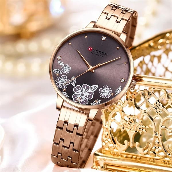 Reloj curren 9068 análogo – dorado café - Imagen 3