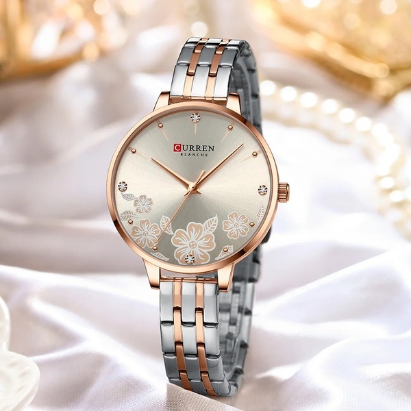 Reloj curren 9068 análogo – plateado café - Imagen 4