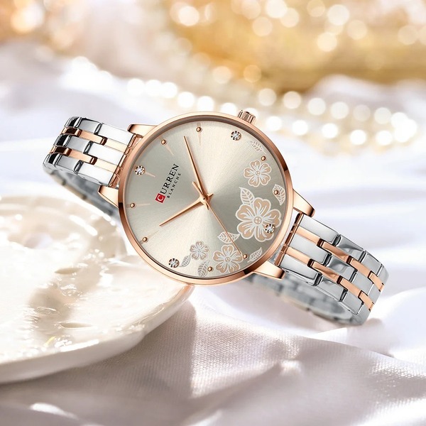 Reloj curren 9068 análogo – plateado café - Imagen 3