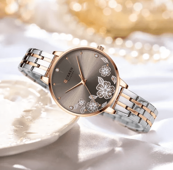 Reloj curren 9068 análogo – plateado café obscuro 🔥🏷️ - Imagen 3
