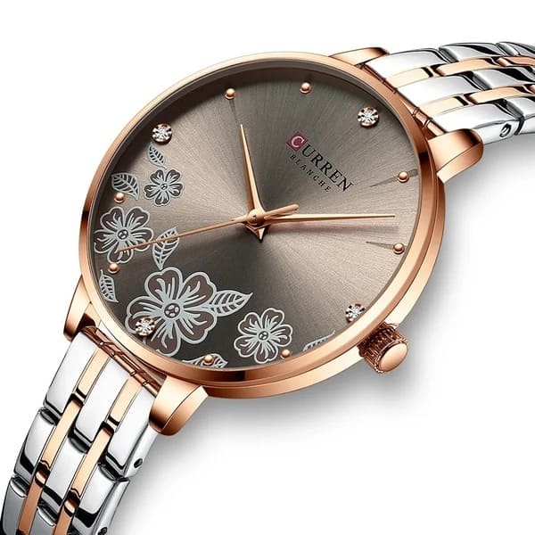 Reloj curren 9068 análogo – plateado café obscuro 🔥🏷️ - Imagen 2