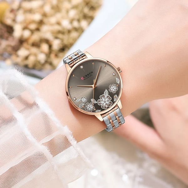 Reloj curren 9068 análogo – plateado café obscuro 🔥🏷️ - Imagen 4