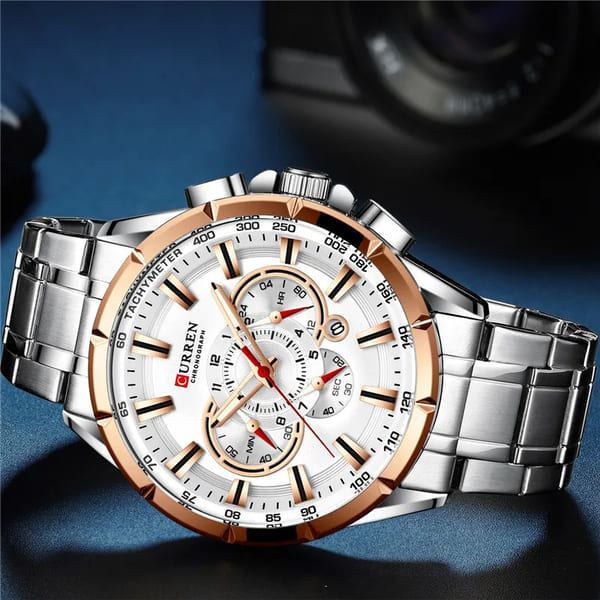 Reloj curren 8363 análogo – plateado dorado - Imagen 3