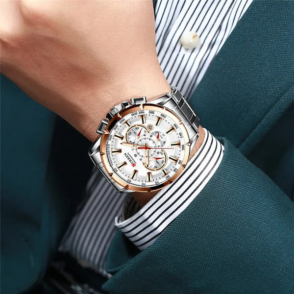 Reloj curren 8363 análogo – plateado dorado - Imagen 4