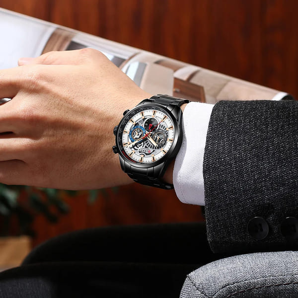 Reloj curren 8391 análogo – negro bronce - Imagen 4