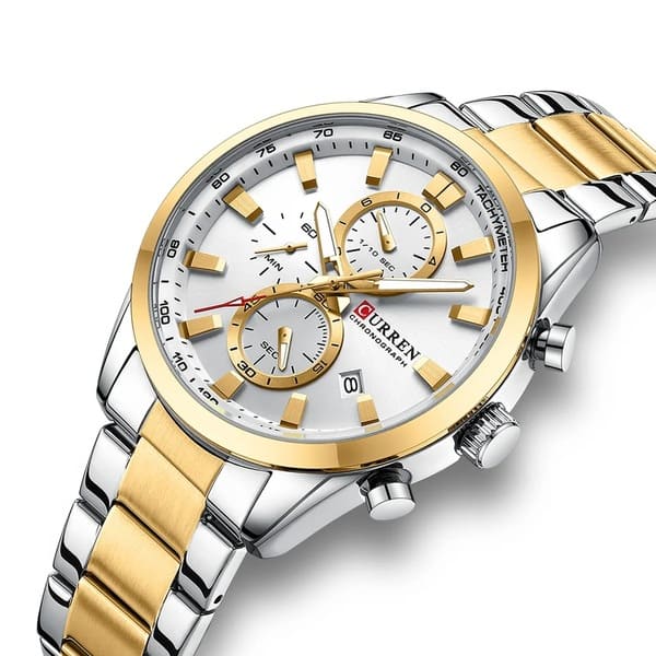 Reloj curren 8445 análogo – plateado blanco - Imagen 2