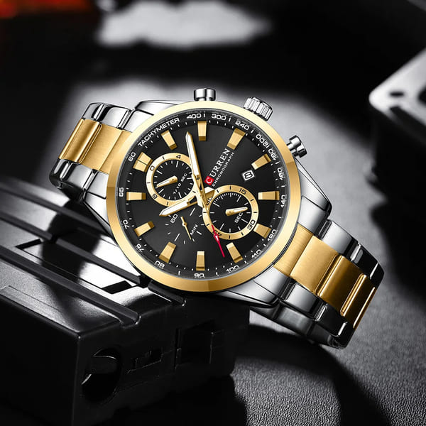 Reloj curren 8445 análogo – plateado negro 🔥🏷️ - Imagen 3