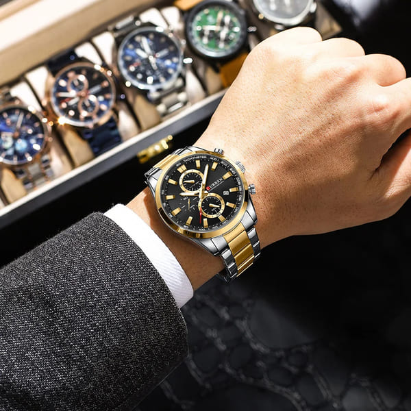 Reloj curren 8445 análogo – plateado negro 🔥🏷️ - Imagen 4