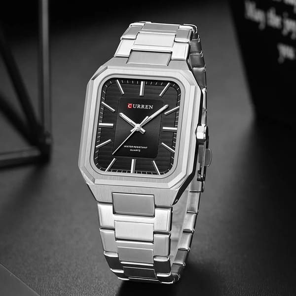 Reloj curren 8457 análogo – plateado negro - Imagen 4