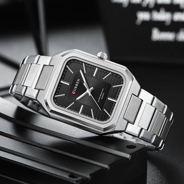 Reloj curren 8457 análogo – plateado negro - Imagen 3