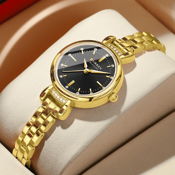 Reloj curren 9098 análogo – dorado negro - Imagen 3