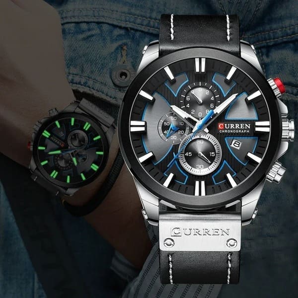 Reloj curren 8346 análogo - negro plateado - Imagen 2